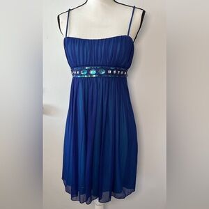 City triangles juniors Elegant Blue Sleeveless Dress spaghetti strap M